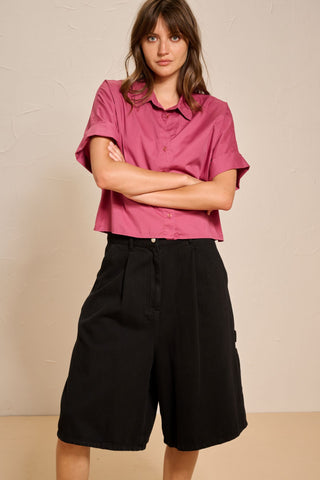 NOVA - SHORT PANTS - Black jeans