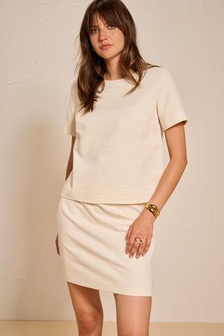 BESSO - SKIRT - White jaquard