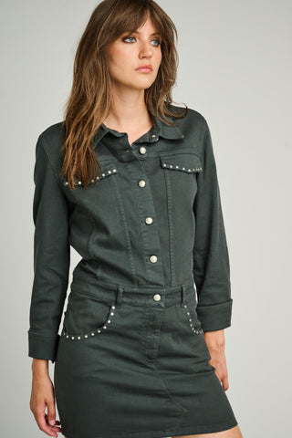 SYRAH JEANS DRESS | BLACK