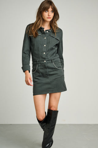 SYRAH JEANS DRESS | BLACK