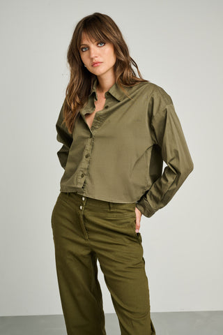 CHARDONNAY COTTON SHIRT | DARK OLIVE