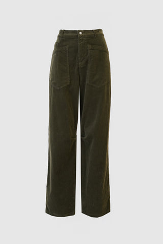 MALBEC RIB VELVET PANTS | DARK OLIVE