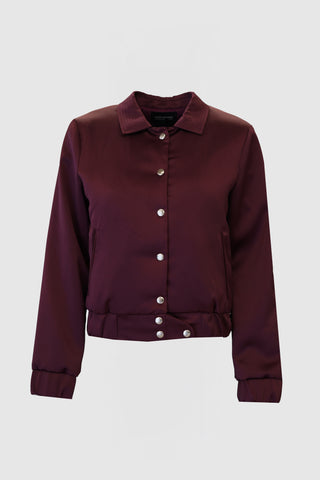 JAZELIN VIVA SATIN JACKET | WINE