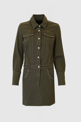 SYRAH JEANS DRESS | DARK OLIVE