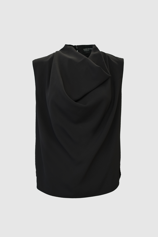 TALLA WATERFALL TOP | BLACK