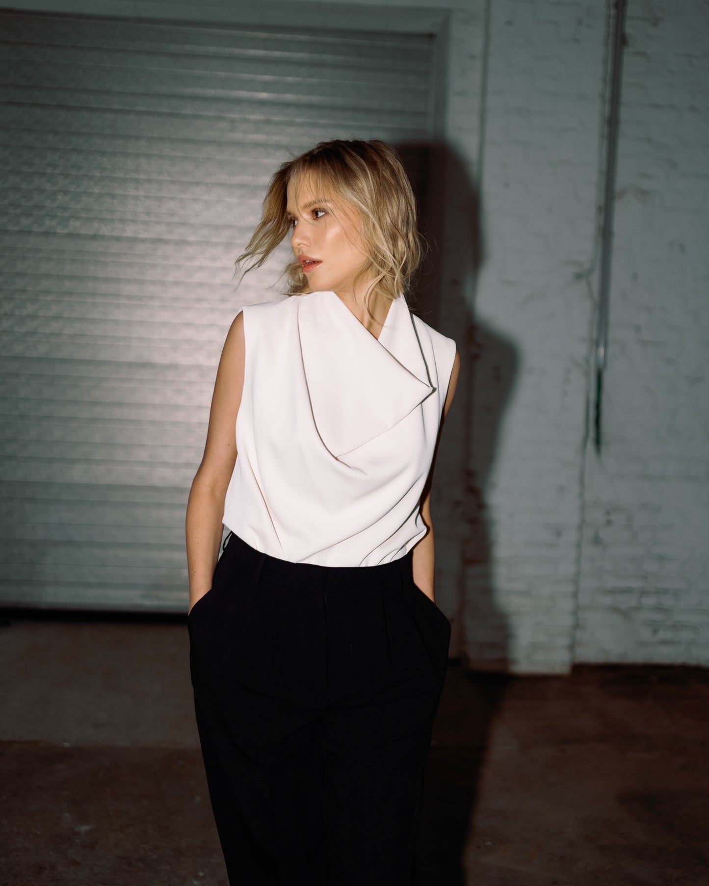TALLA WATERFALL TOP | WHITE