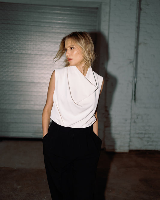 TALLA WATERFALL TOP | WHITE