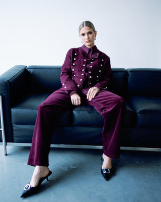 MALBEC RIB VELVET PANTS | WINE