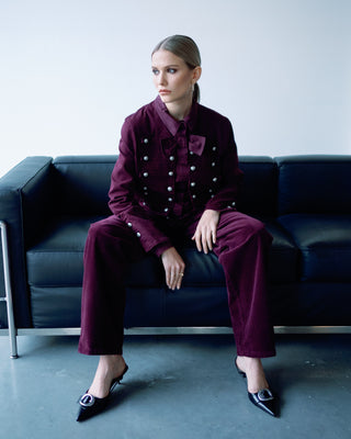 MALBEC RIB VELVET PANTS | WINE