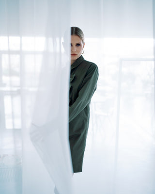 GRENACHE COTTON DRESS | DARK OLIVE
