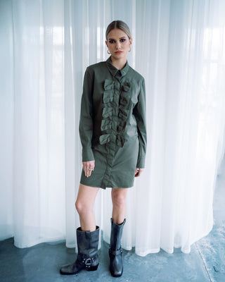 GRENACHE COTTON DRESS | DARK OLIVE