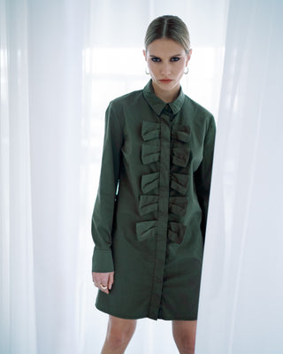 GRENACHE COTTON DRESS | DARK OLIVE