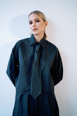 CHARDONNAY COTTON SHIRT | BLACK
